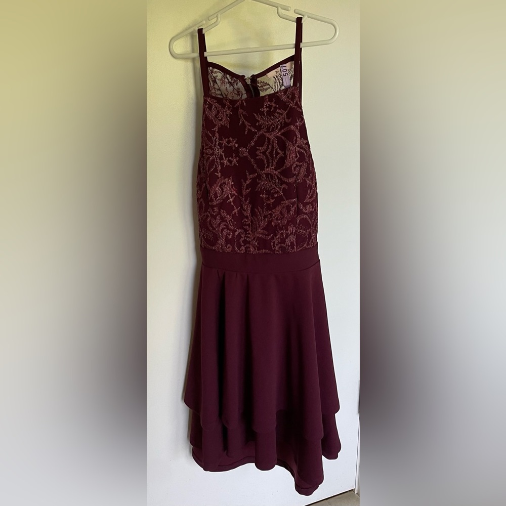 Maroon open back dress
